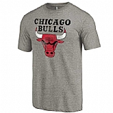 Men's Chicago Bulls Distressed Team Logo Gray T-Shirt FengYun,baseball caps,new era cap wholesale,wholesale hats